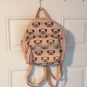 Pink Dog Printed Mini Backpack